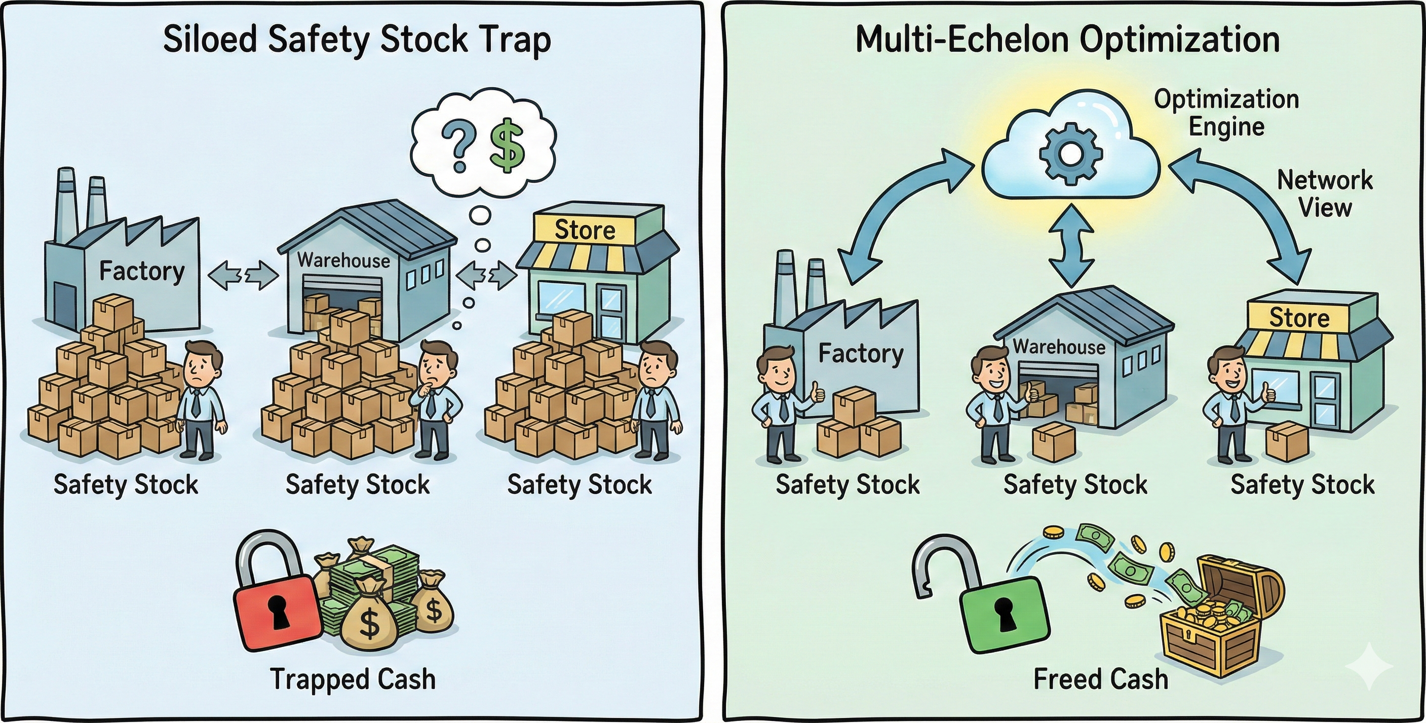 Multi-Echelon Inventory: Cutting Working Capital Without Cutting Service